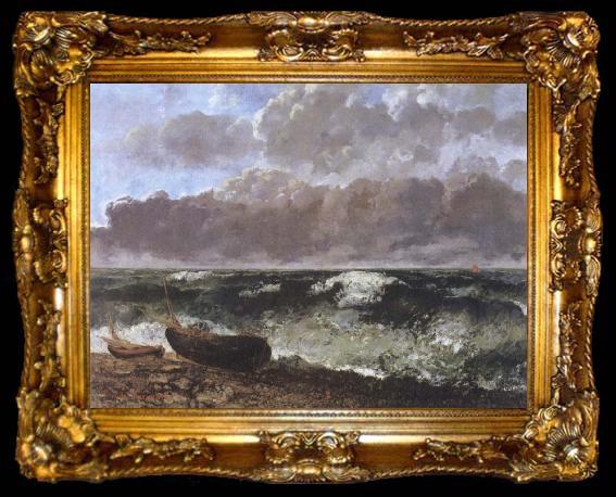 framed  Gustave Courbet The Stormy Sea, ta009-2